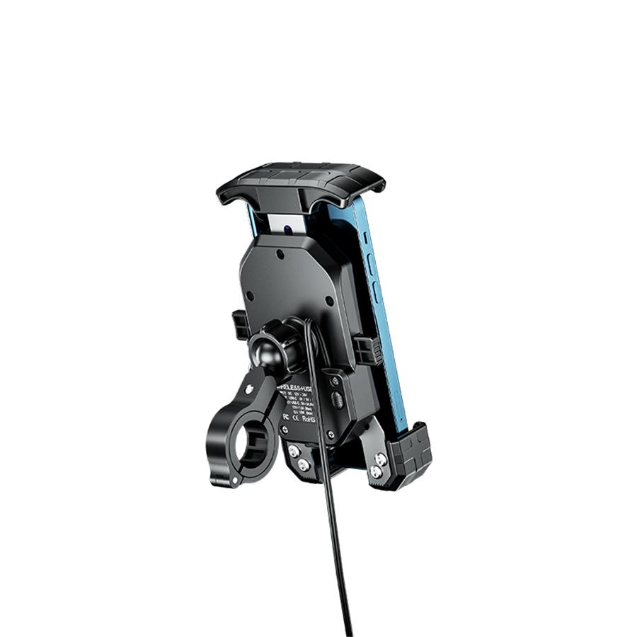 Motorcycle 360° Rotation Phone Holder QC 3.0 USB Quick Charger Wireless Charger
