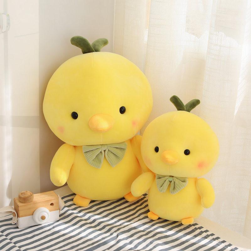 Yellow Plush Chicken Toy Soft Stuffed Animal Doll Children Kids Gift Birthday