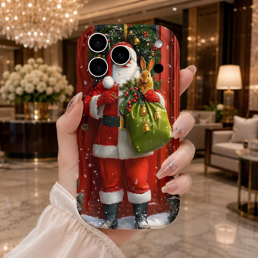 Unique Festive Xmas Case For iPhone 16 15 14 13 12 Pro Max, Christmas Present For Animal Lovers