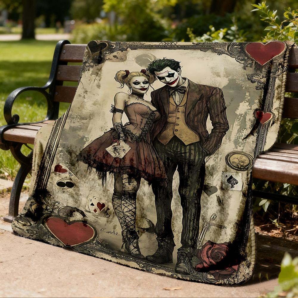 1 шт. Джокер, Харли Квинн Наружное фланелевое одеяло Подарок для мальчиков, девочек, взрослых, семьи, друзей