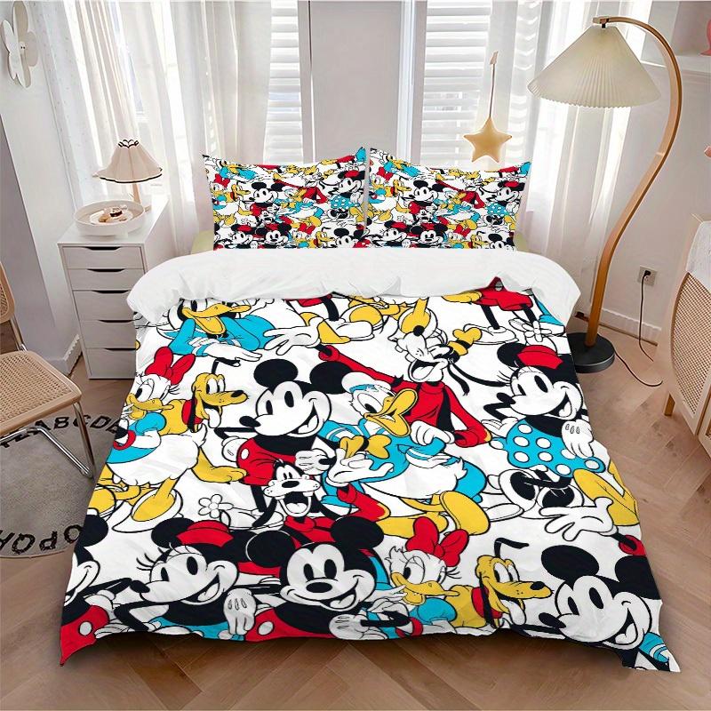 3pcs set Mickey Mouse, Donald Duck, Minnie Mouse Bedding Set with Duvet Cover+Pillowcases, All-Season Polyester, Zipper Closure66