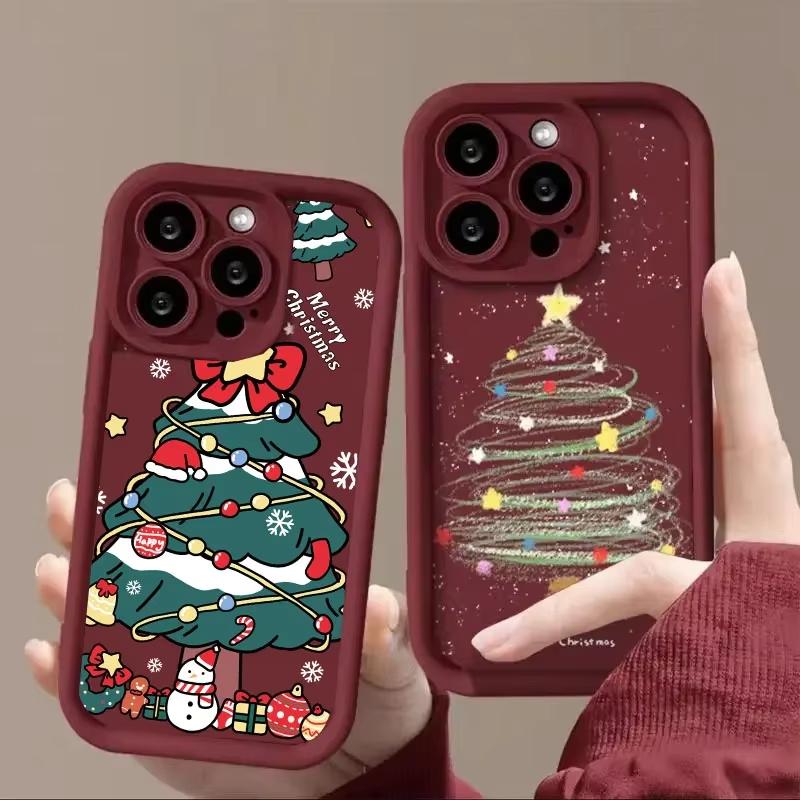 Милый чехол для телефона с рождественской елкой и снежинками для Xiaomi Redmi Note 14 13 12 11 Pro Plus 4G 5G 12S 11S 10S 10 9 9S 8 14C 13C