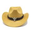 Suede Ethnic Style Top Hat Western Cowboy Hat Tibetan Performance Hat Men'S Retro Woolen Hat