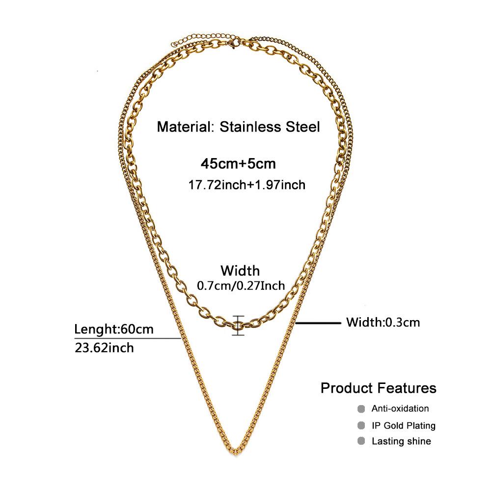 Elegant Double Layer Stainless Steel Christmas Necklace for Women