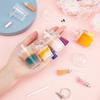 100Pcs Mini Milky Tea Key Chain Accessories Bubble Tea Cream Casting Kit Mini Cup Pendant with Key Ring Tassels Bubbles Straws