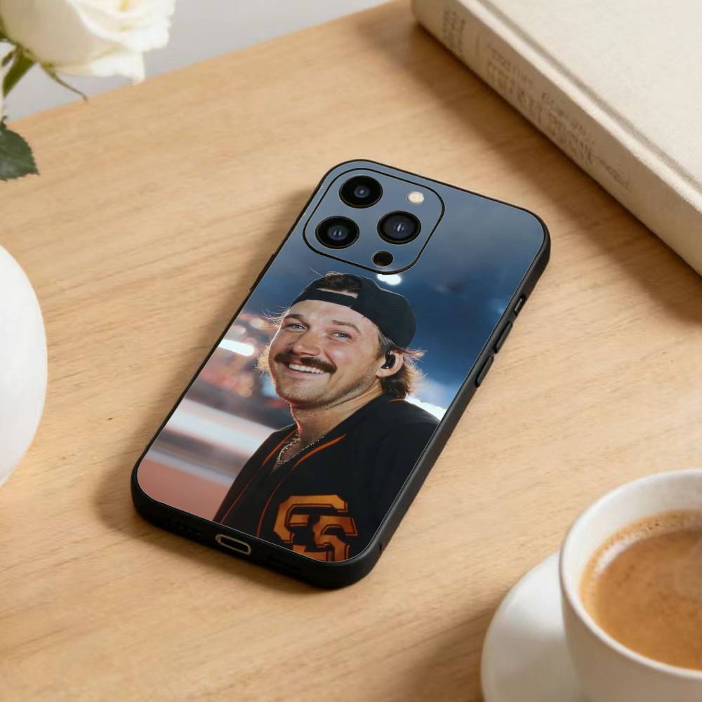 W-Morgan M-Wallen Phone Case For iPhone 17 16 15 14 13 12 Max Plus Silicone Black Cover