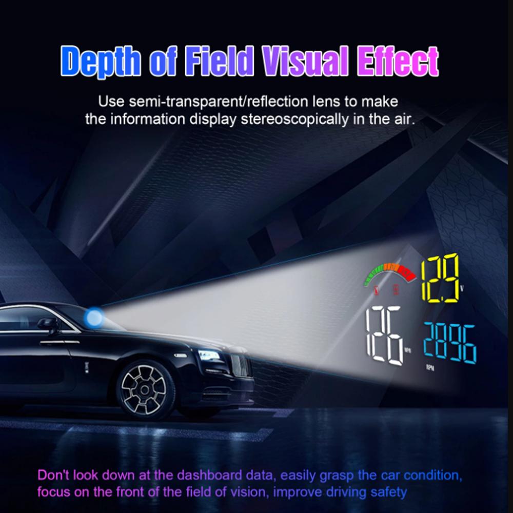 ZQKJ C800 HUD-проектор OBD2 GPS Двойная система Проекционный дисплей Скорость автомобиля RPM Расход топлива Сигнализация превышения скорости Аксессуар