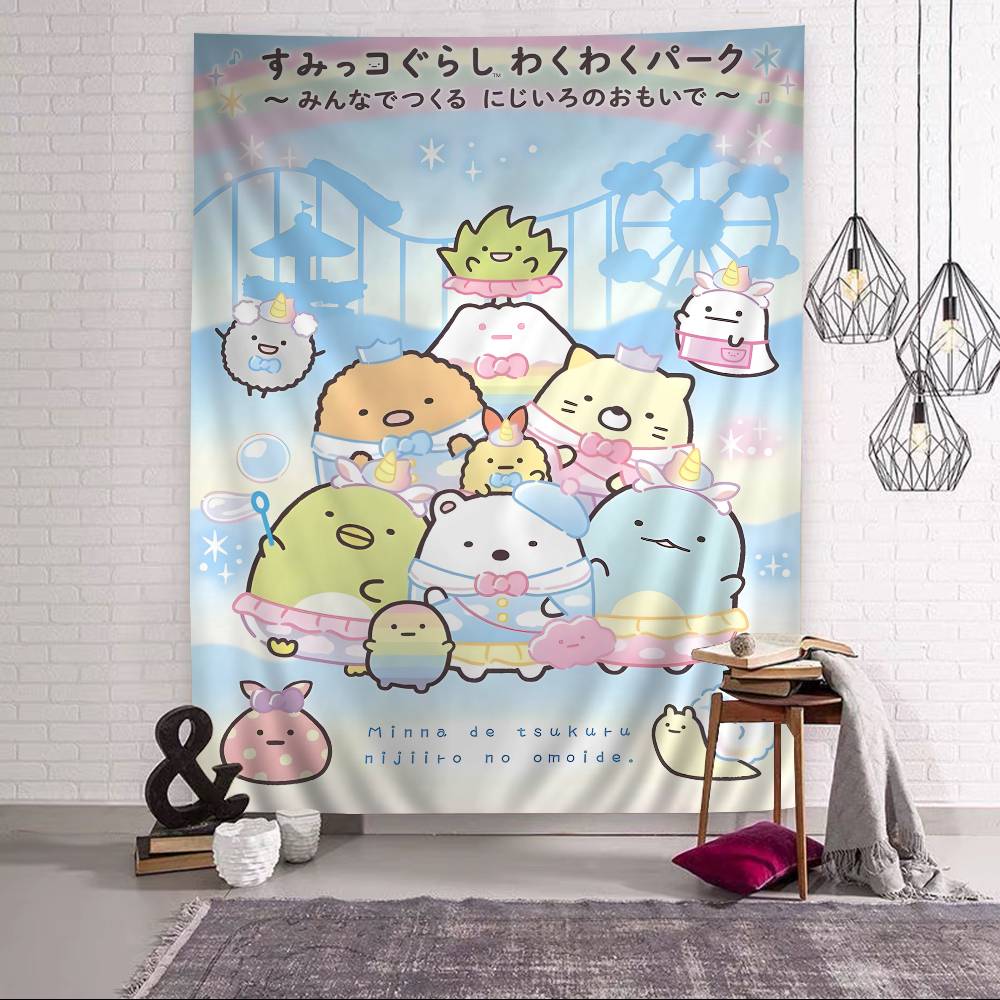 Японский Аниме Sumikko Gurashi Настенный Гобелен Подвесной Таро Хиппи Настенные Ковры Студенческое Настенное Полотно