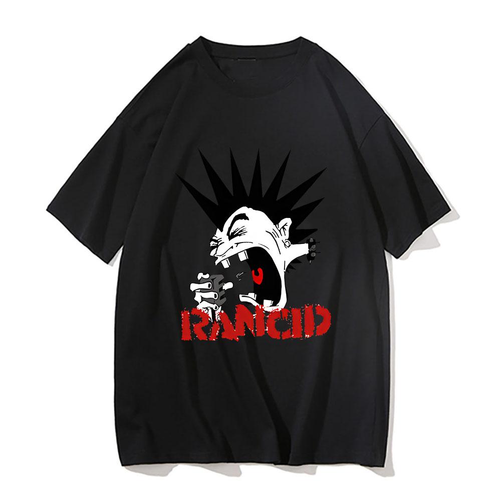 Funko Pop Punk Rancid Microphone Men Graphic Printing Tee-shirt Short Sleeve O-neck Female Male Tshirts Cotton Gift Idea Clothes