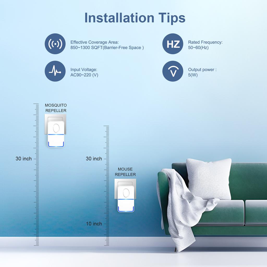 6 упаковок отпугивающих вредителей ультразвуковой отпугиватель грызунов мышей комаров насекомых пауков без вреда