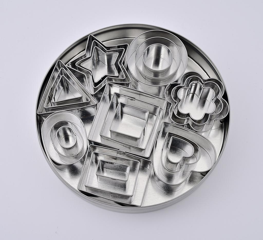 Форма для печенья ShengHai, многоугольная, в форме звезды, для резки кондитерских изделий, инструменты для выпечки ручной работы из пищевой нержавеющей стали (Набор 24)