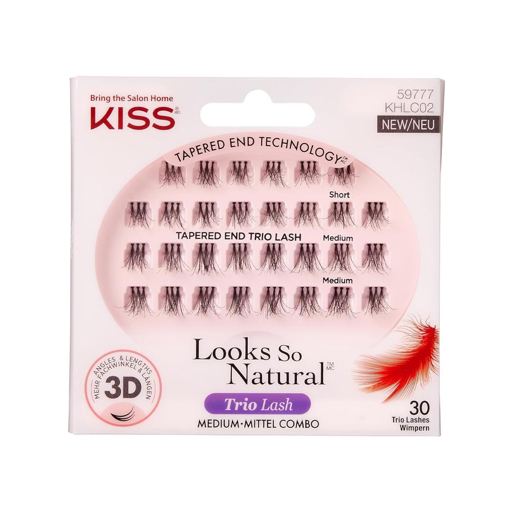 Kępki sztucznych rzęs S/M Looks So Natural Trio Lash 3D KHLC02 Kiss 1szt