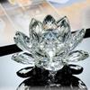 Anti-slip Crystal Lotus Flower 3 Foots Glass Lotus Feng Shui Decor Crystal Flower Figurine  Office