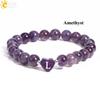 26 Letter A-Z Initial Heart Shape Crystal Bracelets Real Natural Stone Beads Amethysts Obsidian Sodalite Bracelet for Lover H283