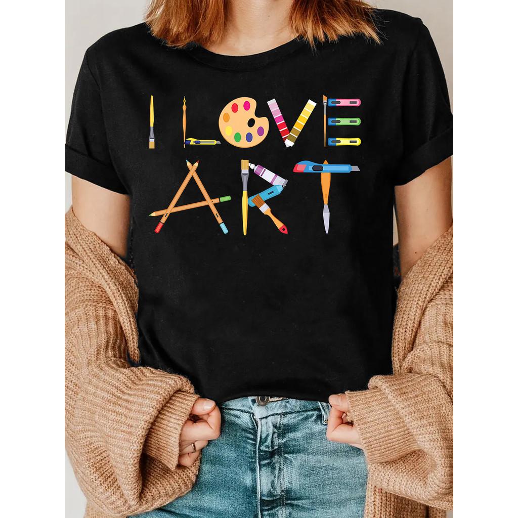 Женская повседневная футболка с круглым вырезом и коротким рукавом с принтом в виде сердца