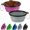 2 Pack Collapsible Dog Bowl Foldable Portable Pet Water Feeding Bowls for Travel Walking Camping Parking Outdoor Dogs