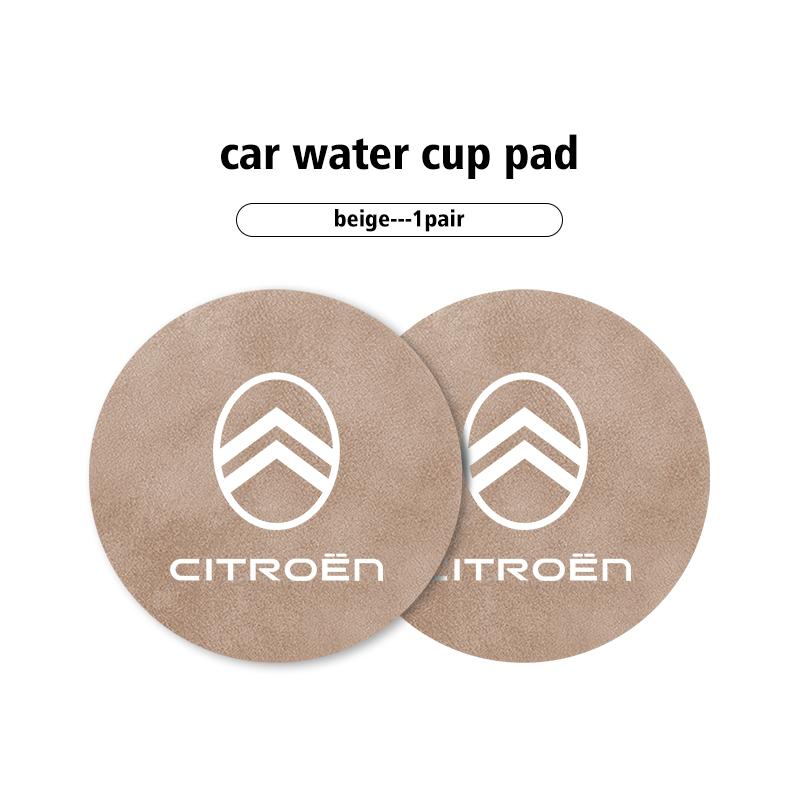 2pcs Car Coaster Anti-slip Mat Sheepskin Water Cup Holder Pad For Citroen C5 C1 C2 C6 C4L DS3 DS4 DS5 C-Elysee Grand Berlingo