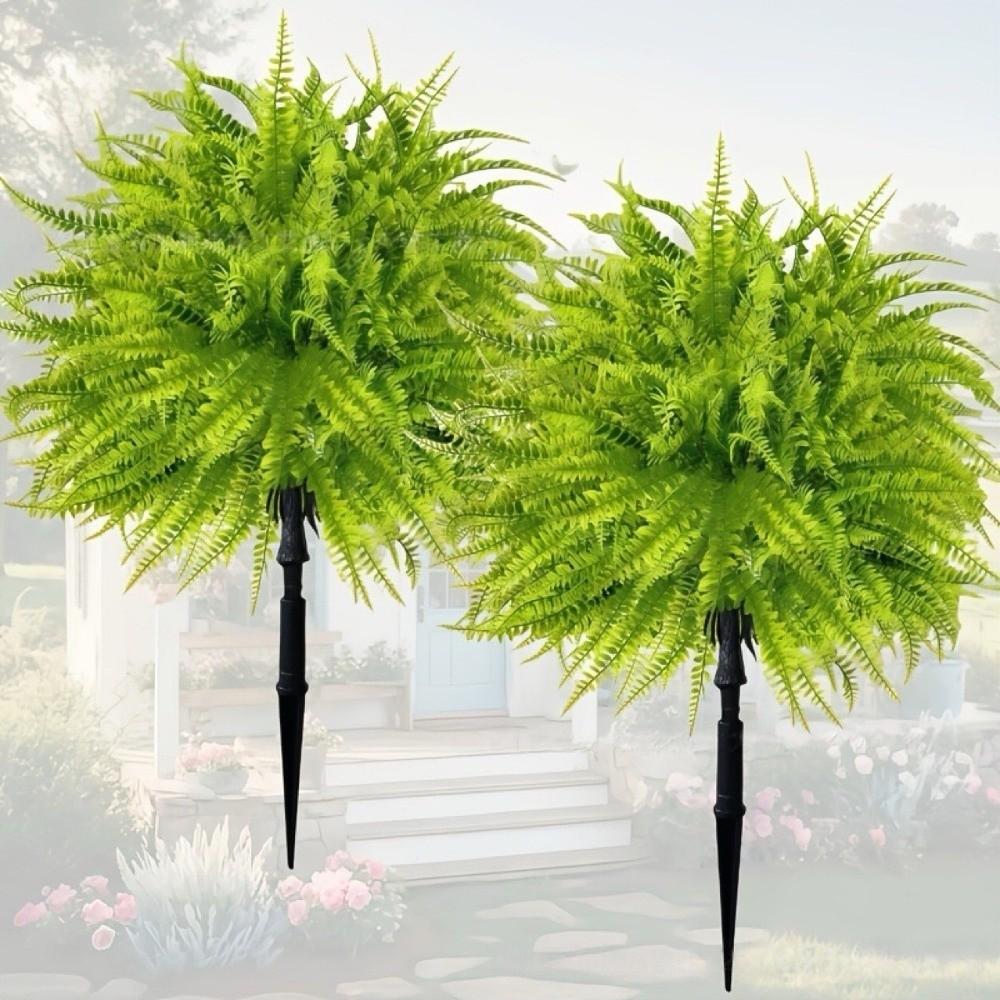 UV Resistant Artificial Persian Fern Grass Stake No Fade Fake Green Plant Wedding Scene