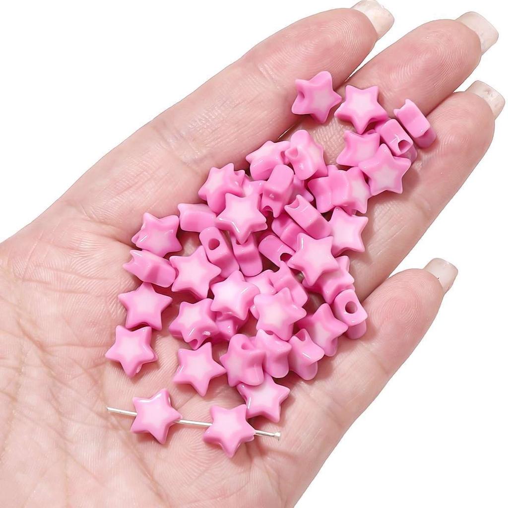 Бусины для браслетов ручной работы Акриловые двухцветные бусины Пентаграмма Бусины россыпью Бусины ручной работы Ожерелье из бисера своими руками Ювелирные изделия Аксессуары