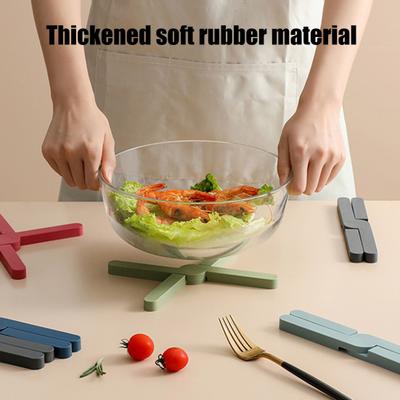 Складной силиконовый коврик для обеденного стола, нескользящая подставка для кастрюль и сковородок, термостойкая подставка, защитный коврик для кухонной столешницы