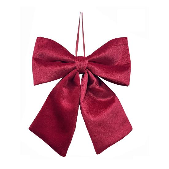 Bow Pendant Red Velvet Christmas Decoration Hanging Ornament Holiday Parties Home Office Festive Gift Party Accessory