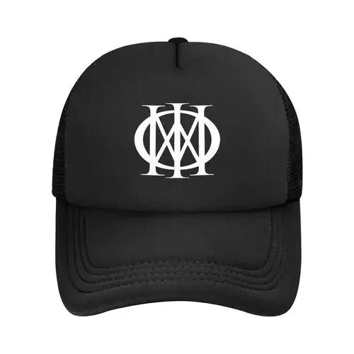 Black Dream Theater Logo Mesh Baseball Cap Unisex Fashion Hat Hat Adjustable Polyester Trucker Cap Wholesale New Trucker Caps