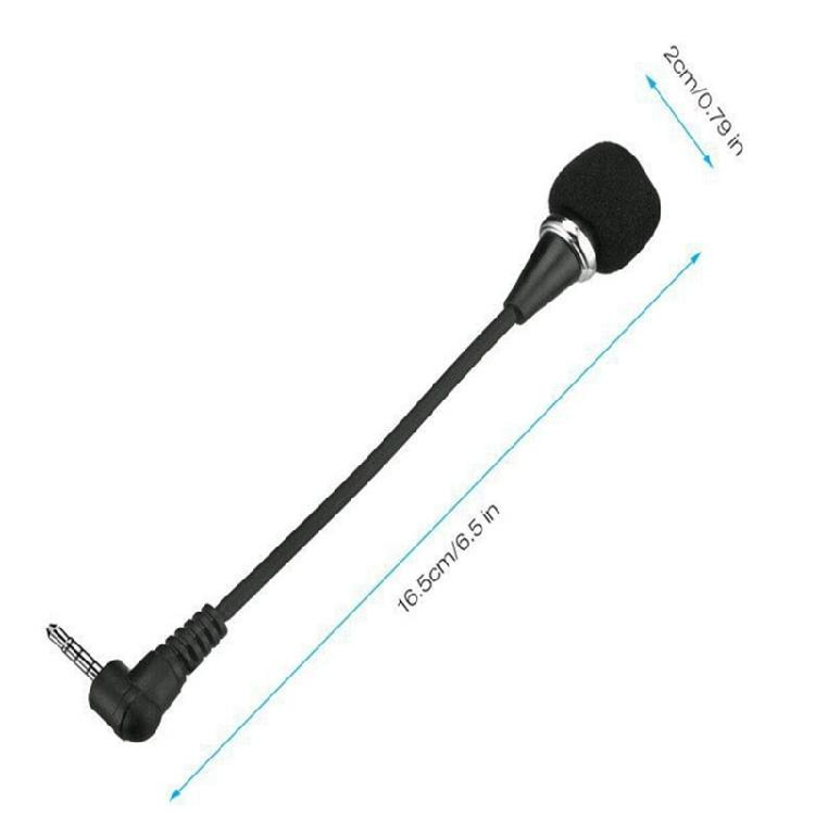 Bendable 3.5mm Mini External Mic Double Channel Auditory Input For Karaoke Live Broadcast Studio Recording Metal