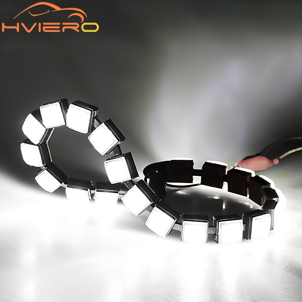 1PCS DRL COB White Flexibles Fog Lights Day Times Running Auto Head Lamp Waterproof 10w Bright Led Car Styling Gluttonous Snake