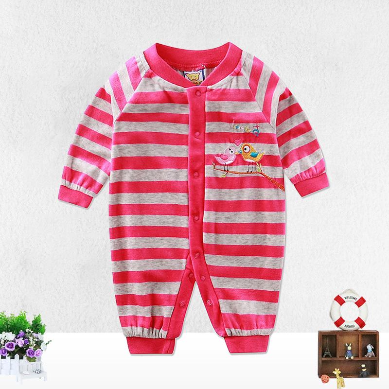 Newborn Girls Boys Infant Clothing Velvet Striped Button Winter Spring One Piece Kid Long Sleeve Kidswear Aapparel