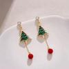 European & American S925 Silver Christmas Asymmetrical Earrings - Cute & Sweet Holiday Gift for Women
