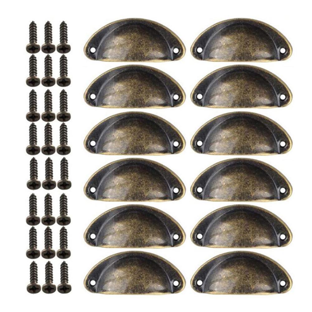 Puntos 12 шт./комплект винтажные металлические ручки для шкафов в форме ракушки фурнитура аксессуары ARI