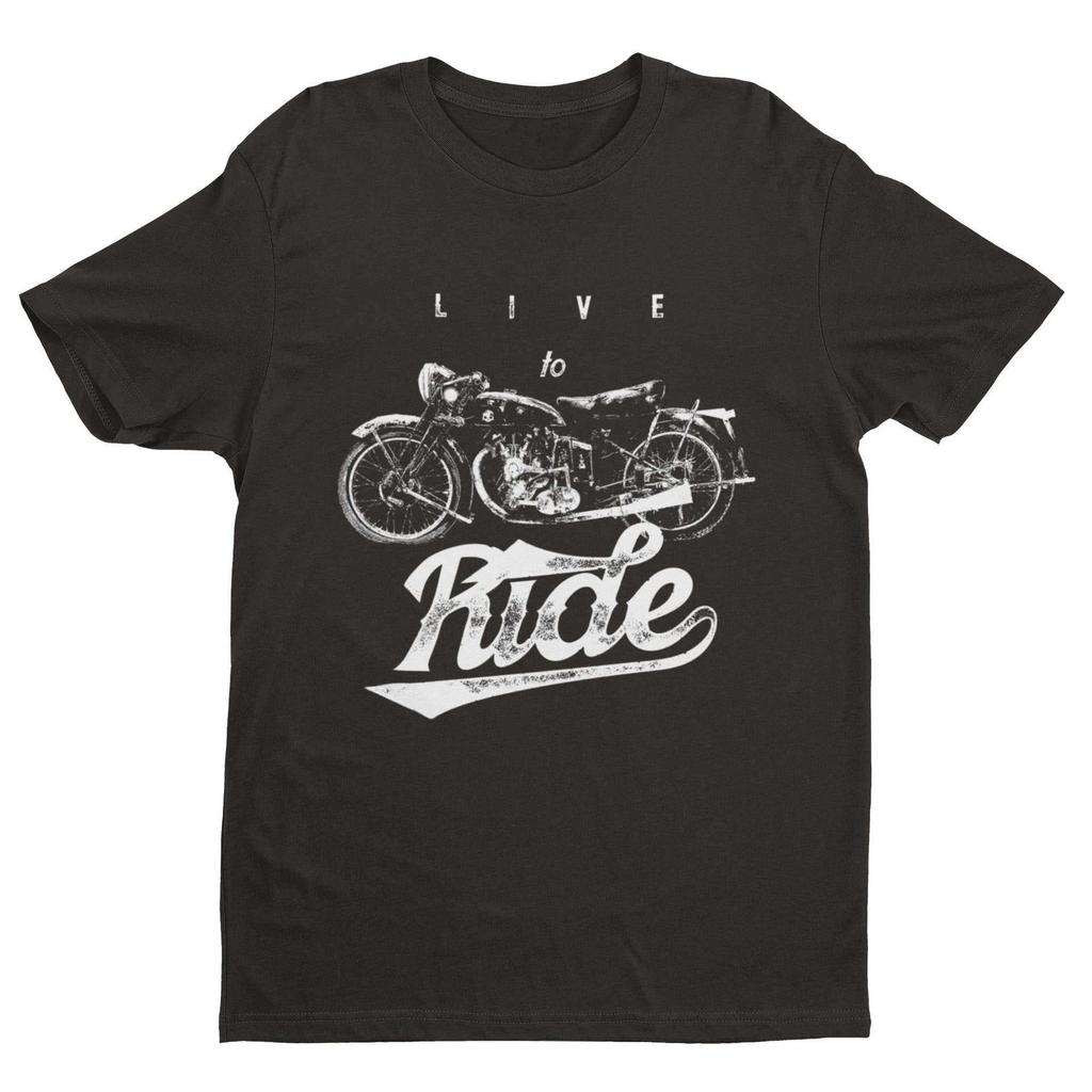 Biker Unisex T-shirt Live To Ride Motorcycle Retro Design Motorbike Vintage Gift Idea