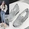 Large Size Mesh Sports Single Shoes Women's Summer Breathable Rhinestone Platform Sandals Women