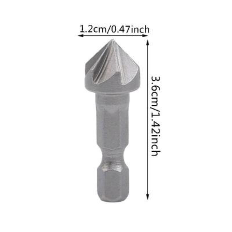Professional Carbon Steel Countersink Bit with A Chamfered End and 6 Flutes for Chamfering Metal, Wood and Plastic