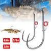 Крючки рыболовные фиксированные из углеродистой стали, подвесные пружинные крючки с зазубринами, крючки для ловли живых креветок, окуня
