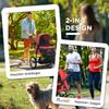 Foldable Pet Stroller with Three Wheels, for Small, Medium Dogs, Red