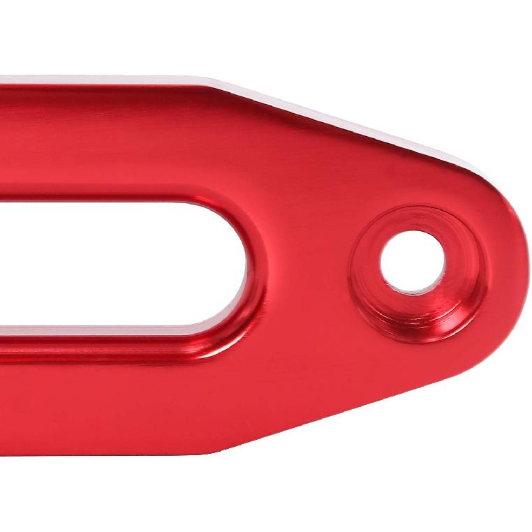 10 Inch Billet Polished Aluminum Bolt-Pattern Hawse Fairlead Synthetic Winch 8000-15000 LBs For ATV/UTV Rope Cable (Anodized Red, 10'')