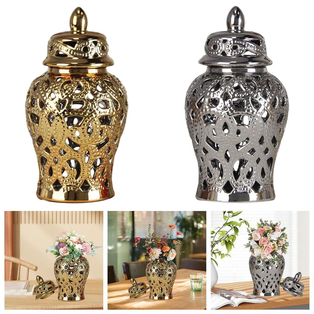 Фарфоровая ваза-имбирница, декоративная ваза для цветов, домашний декор, цветочная композиция для книжной полки, рабочего стола, помещения, кафе, офиса