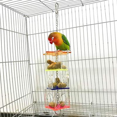 Игрушка для попугая для добывания корма: Акриловый аксессуар для фруктовой клетки - Развивающая и милая игрушка для птиц
