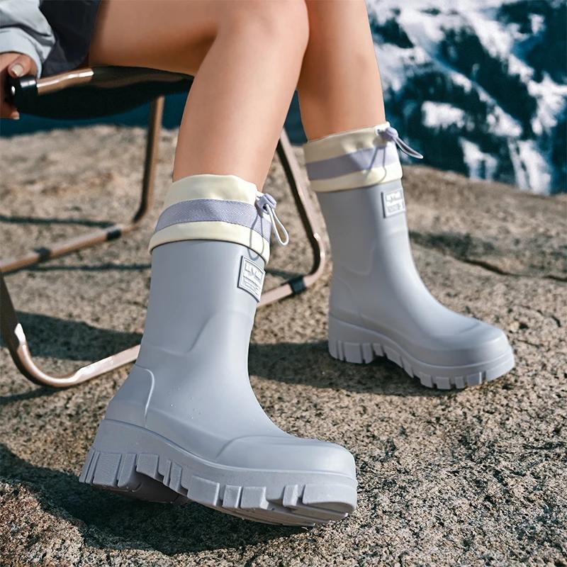 Family-sized Waterproof & Non-slip Rain Boots for Outdoor Activities Matching Designs for Adults