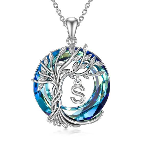 Female Necklace Electroplating High Gloss Wear-resistant Chic A-Z Pendant Tree of Life Women Necklace for Vacation