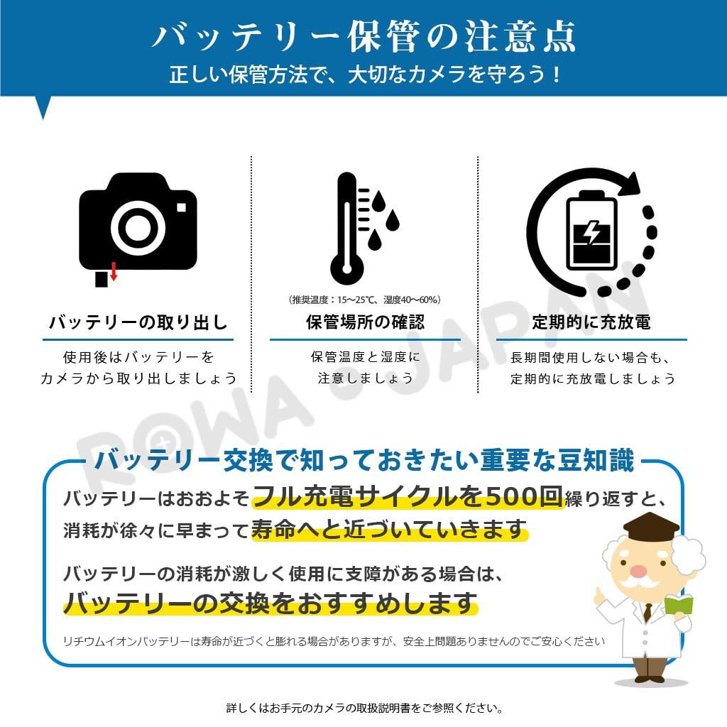 Rowa Japan Compatible Canon Standard Battery Level Genuine Charger Increased Canon Compatible LP-E12 Battery, 2-Pack [PSE Inspection], Display,