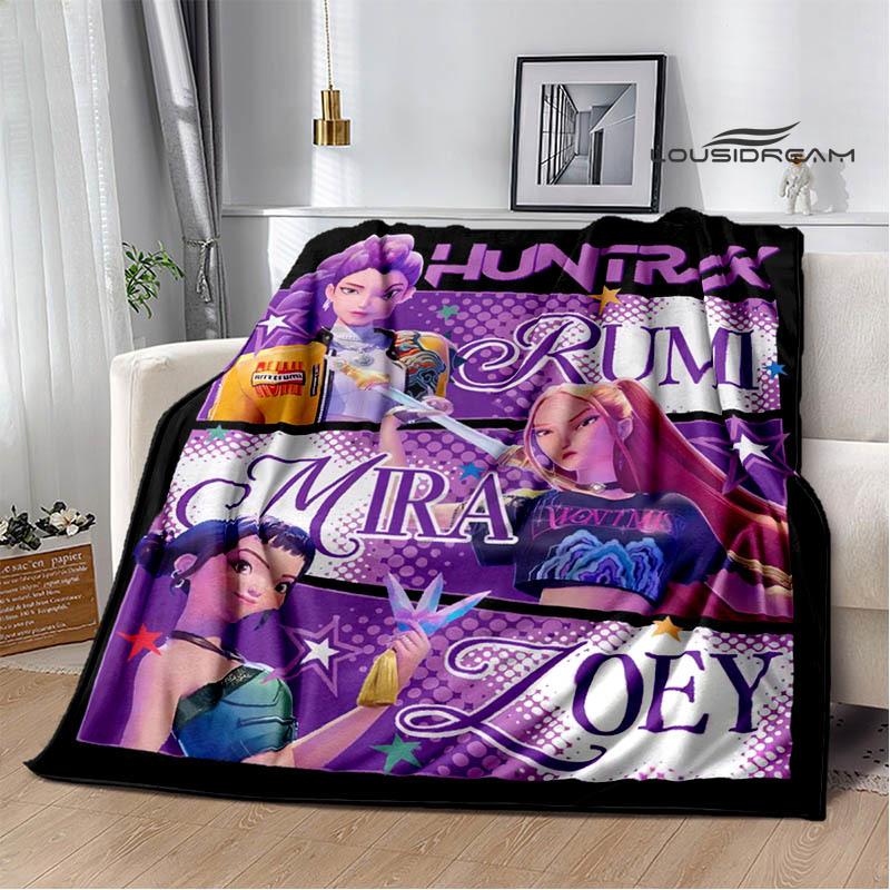 KPop Demon Hunters Cartoon printed blanket Picnic blanket Warm Flannel blankets Home bed linings blankets for beds Birthday Gift