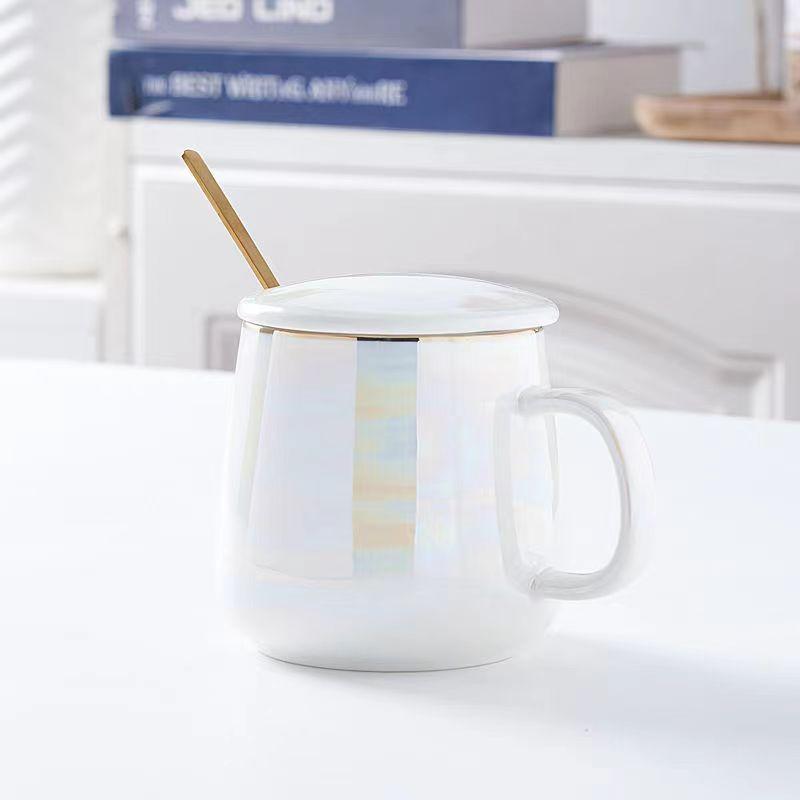 Colorful Pearl Glaze Mug Mugs Coffee Cups and Mugs Drinkware Cup of Coffee Mug for Tea Original Beautiful Beer Funny Ceramic Lid