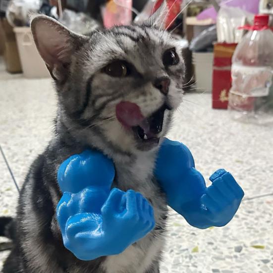 Yousheng Cat Muscle Arm 3D Printed Neck Arm with Muscle Pet Cosplay Costume Accessories for Halloween Birthday Party Supplies