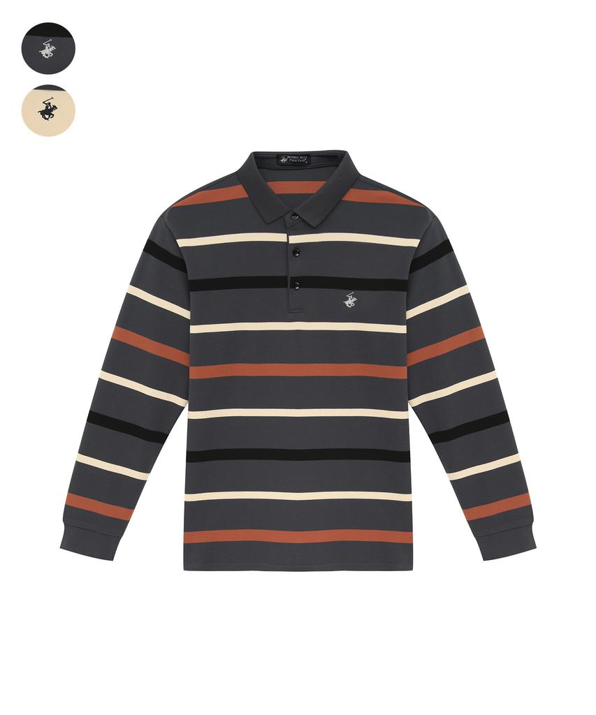Мужская повседневная футболка в мультиполоску Beverly Hills Polo Club, 2 цвета, Ts219