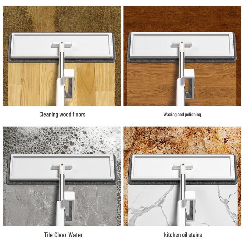 Большая швабра с плоской насадкой для влажной и сухой уборки, без рук