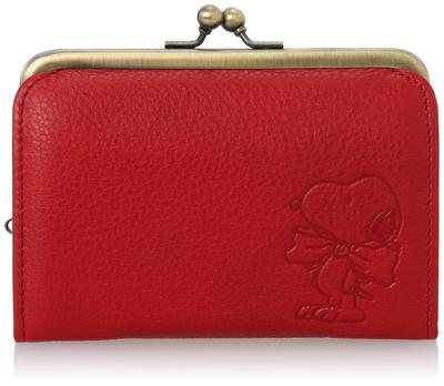 Кошелек PEANUTS Gentle Dog Кошелек Toad Mouth Длинный кошелек Кошелек для монет Кошелек для купюр Snoopy Натуральная кожа Легкий коровья кожа Домашнее производство Япония Красный