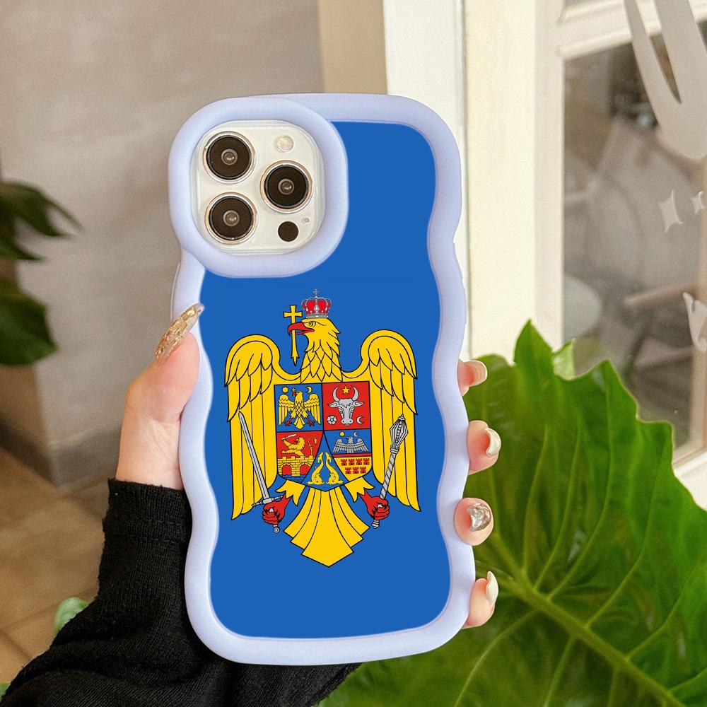 Ae94 Республика Молдова Флаг защитные чехлы для телефонов Samsung S24 Plus S23 Ultra A14 A55 A06 Honor X9b Motorola OnePlus Big Wave TPU задняя крышка