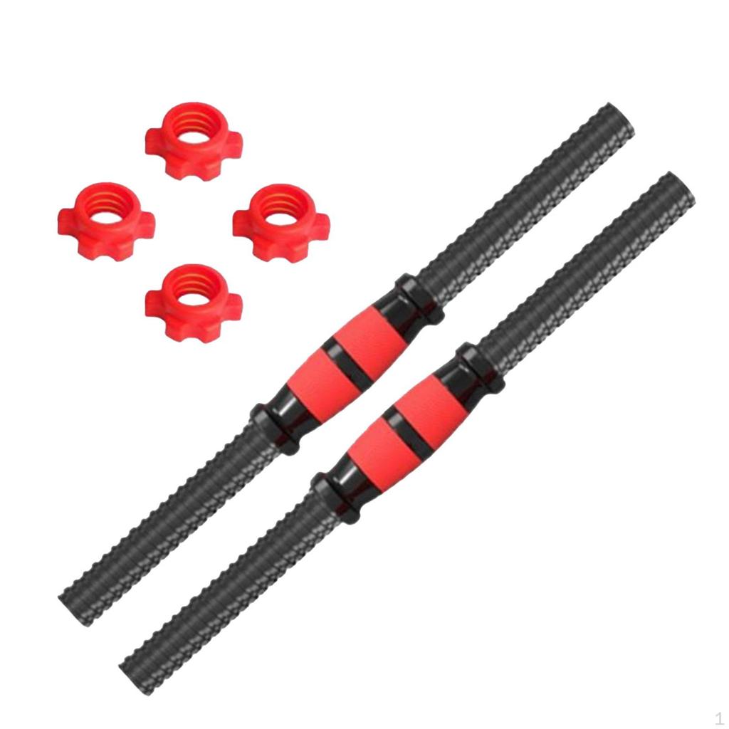 2 Pieces Dumbbell Bars Barbell Handle Dumbellsweights Set with 4 Collars for Weightlifting Exercise
